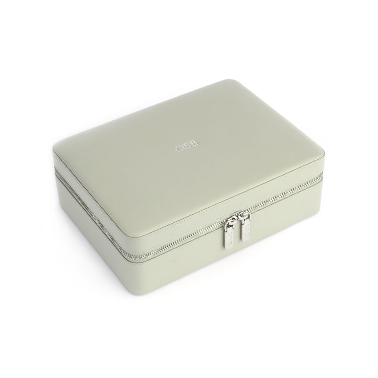 Large Jewelry Box with Mirror, sage