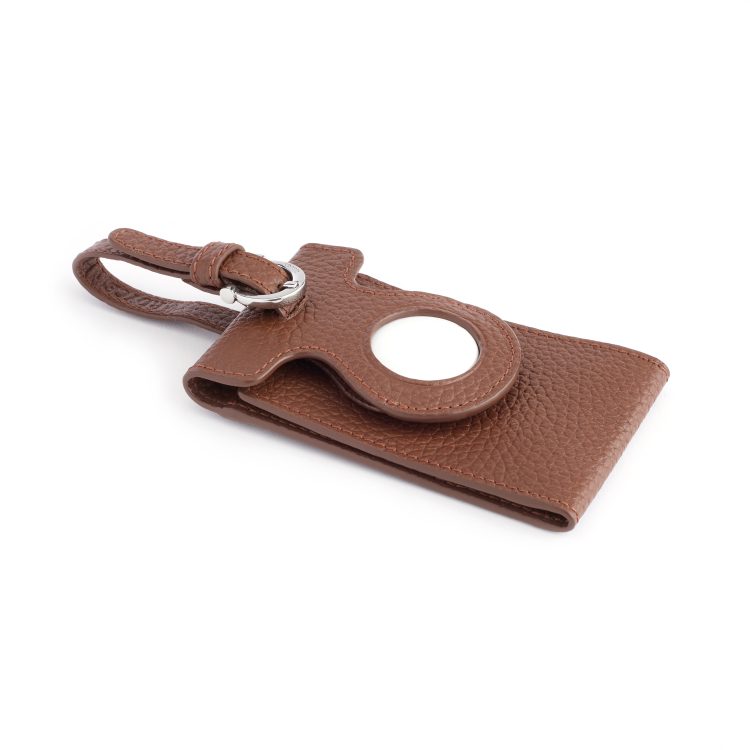 AirTag Luggage Tag ID Holder, tan-pebble