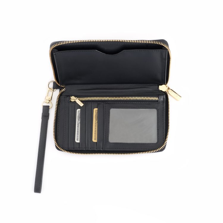 Zippered Wristlet Wallet RFID Blocking, black