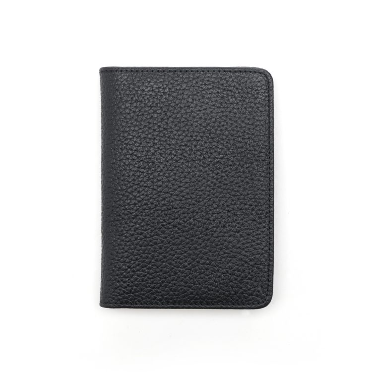 AirTag Trackable Passport Wallet RFID Blocking, black-pebble