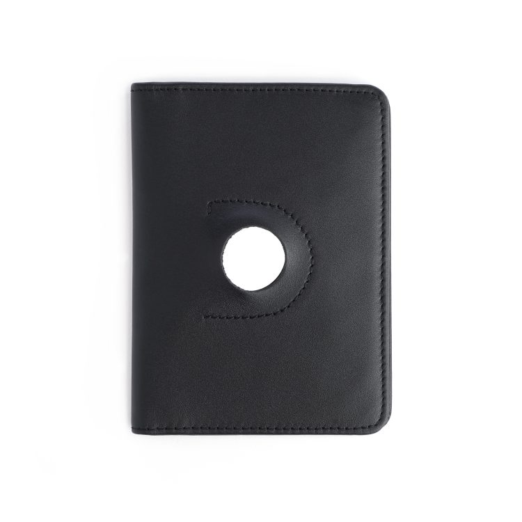AirTag Trackable Passport Wallet RFID Blocking, black
