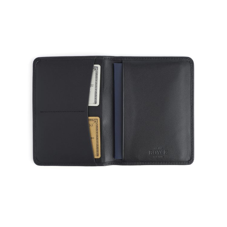 AirTag Trackable Passport Wallet RFID Blocking, black