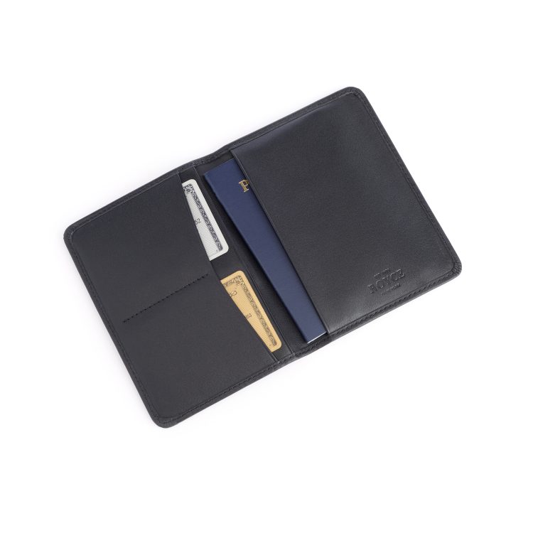 AirTag Trackable Passport Wallet RFID Blocking, black