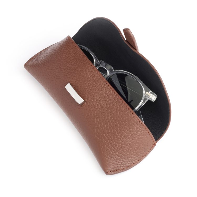 Luxe Eyeglass Case, tan-pebble