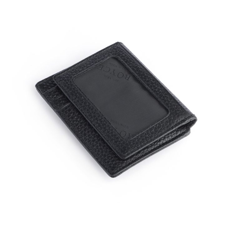 RFID Blocking Money Clip Wallet, black-pebble