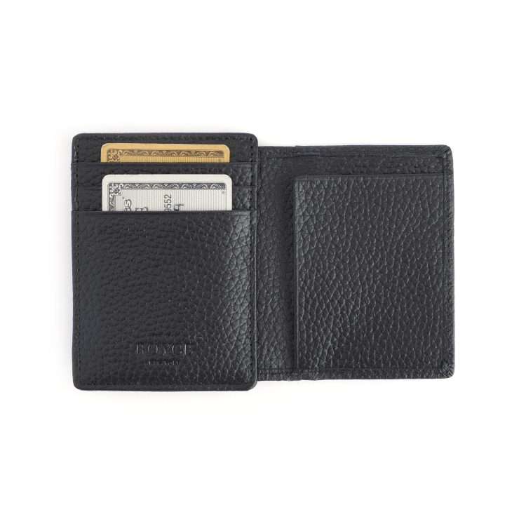 RFID Blocking Money Clip Wallet, black-pebble