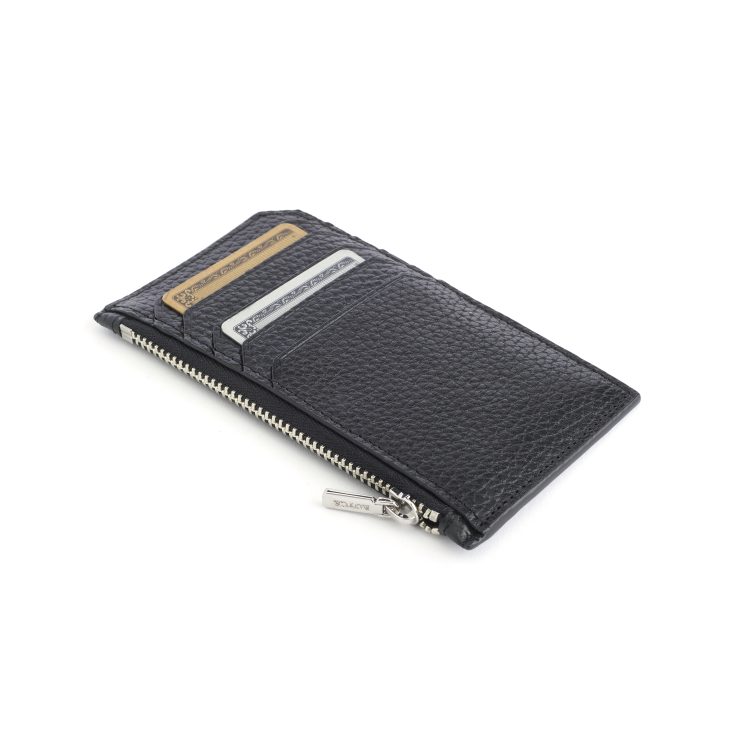 Zippered Credit Card Wallet, black-pebble