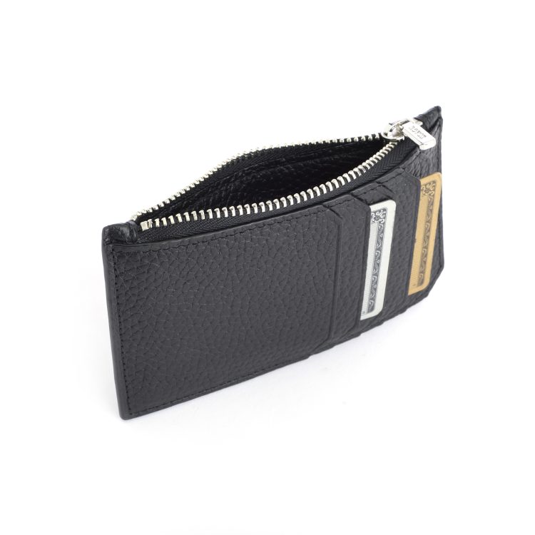 Zippered Credit Card Wallet, black-pebble
