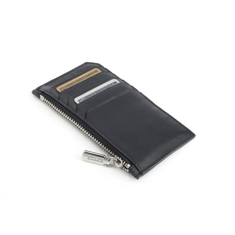 Zippered Credit Card Wallet, black