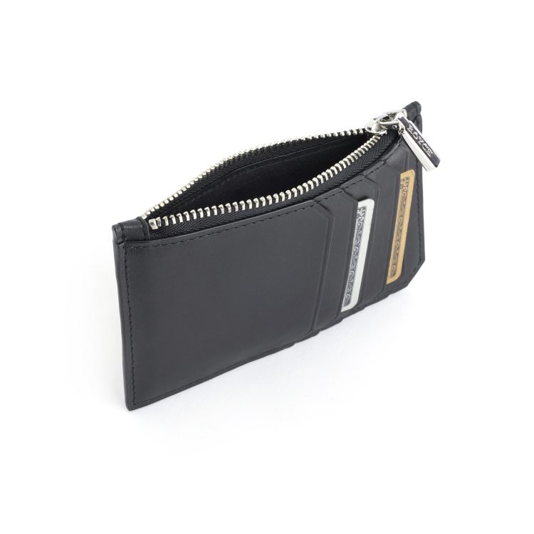 Zippered Credit Card Wallet, black