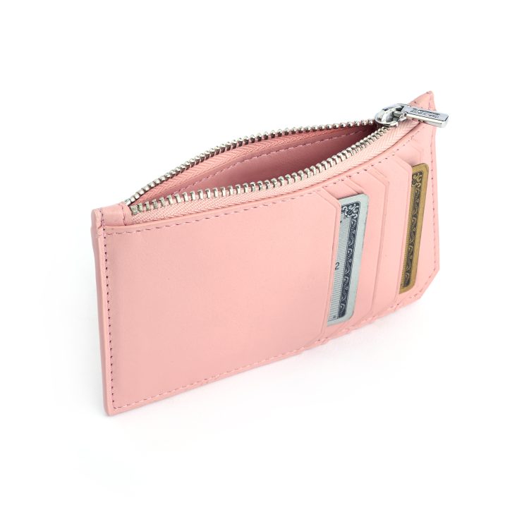 Zippered Credit Card Wallet, carnation-pink