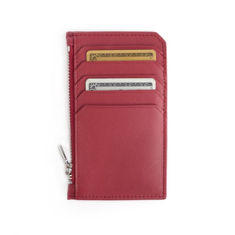 Zippered Credit Card Wallet, red