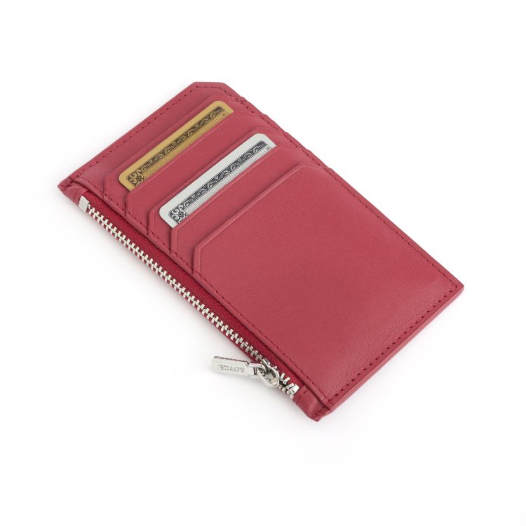 Zippered Credit Card Wallet, red