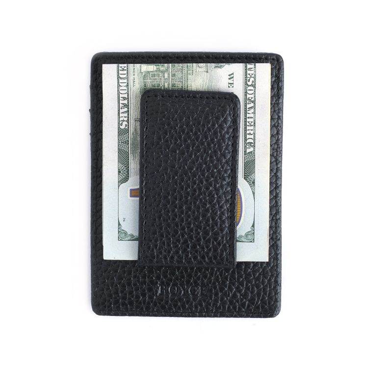 RFID Blocking Magnetic Money Clip, black-pebble