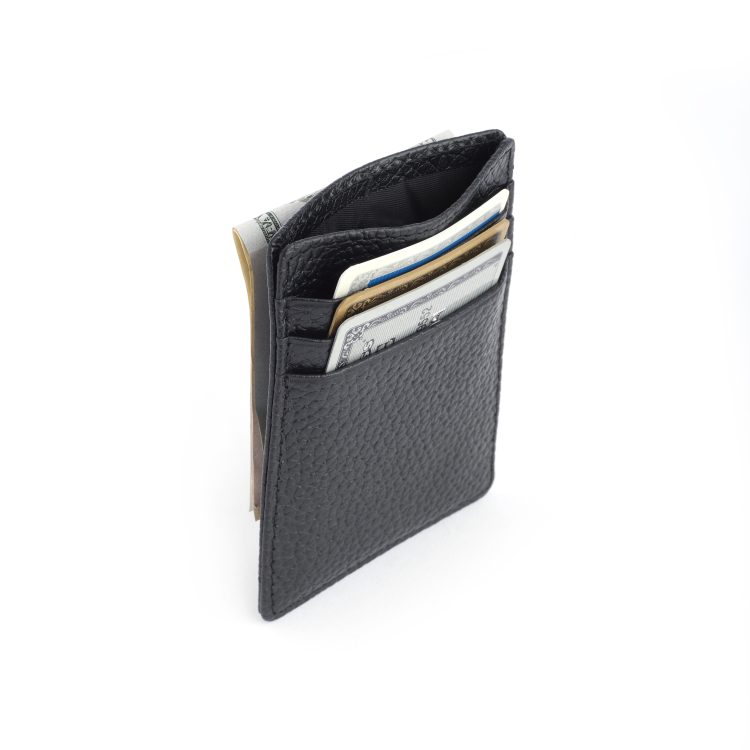 RFID Blocking Magnetic Money Clip, black-pebble