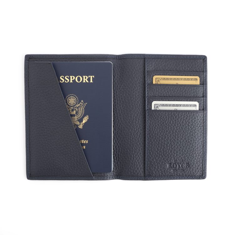 Royce RFID Blocking Leather Passport Wallet - Black