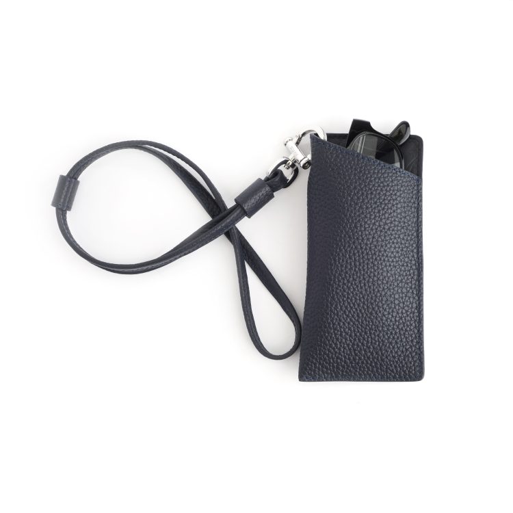 Eyeglass Sleeve with Card Holder & Removable Strap, blue