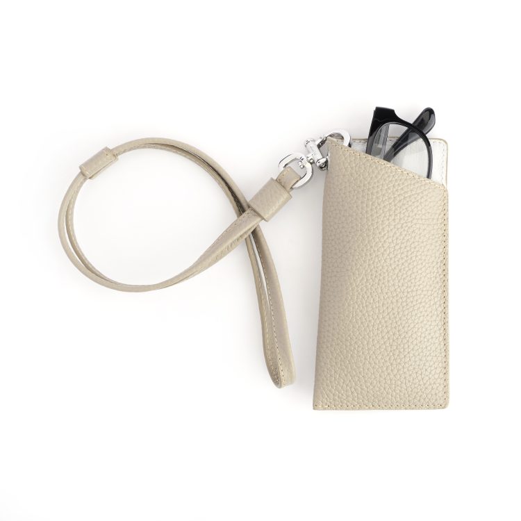 Eyeglass Sleeve with Card Holder & Removable Strap, taupe