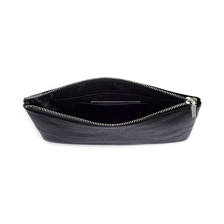 Large Travel Zippered Pouch, black