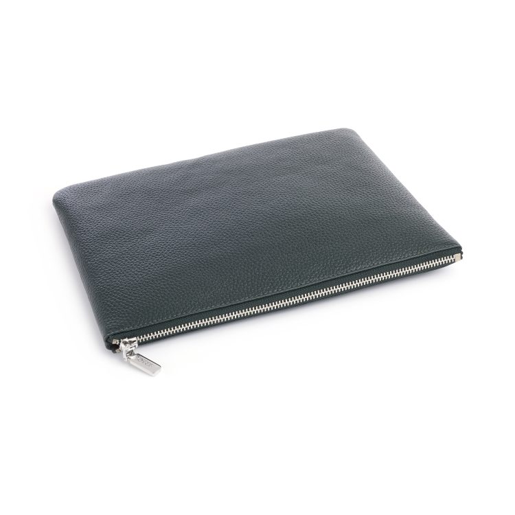 Large Travel Zippered Pouch, dark-green