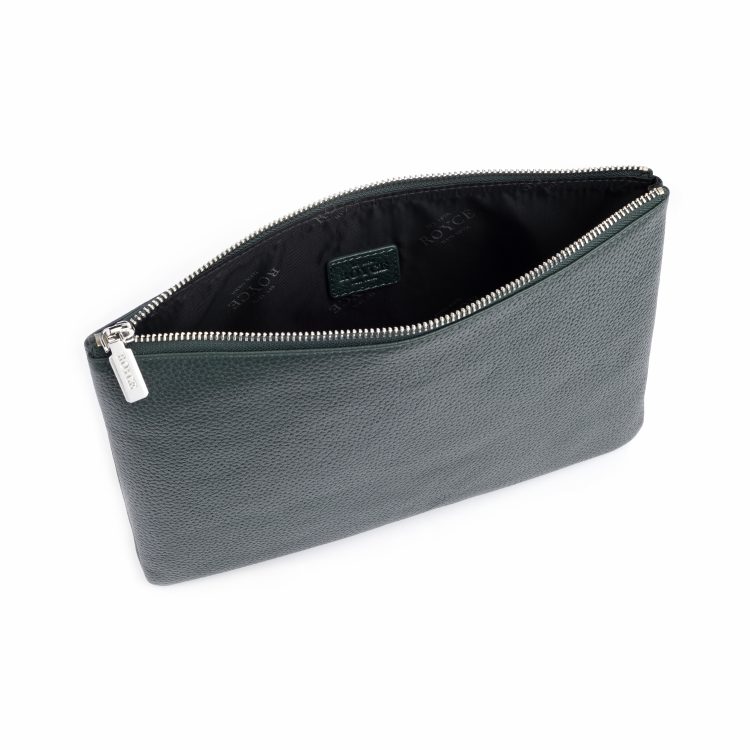 Large Travel Zippered Pouch, dark-green