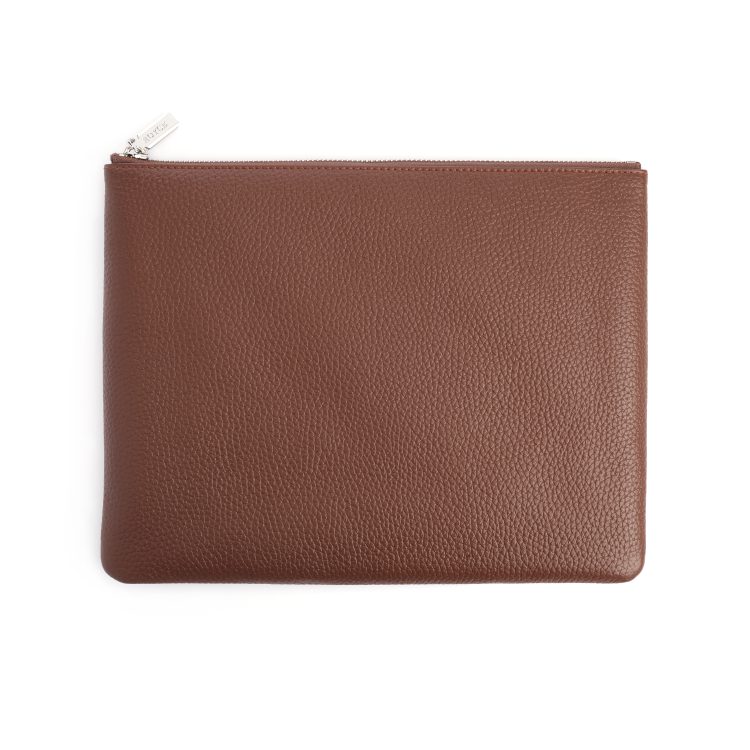 Large Travel Zippered Pouch, tan