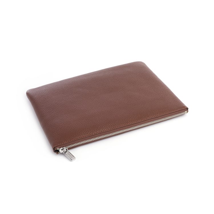Large Travel Zippered Pouch, tan
