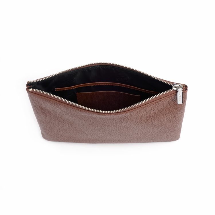 Large Travel Zippered Pouch, tan