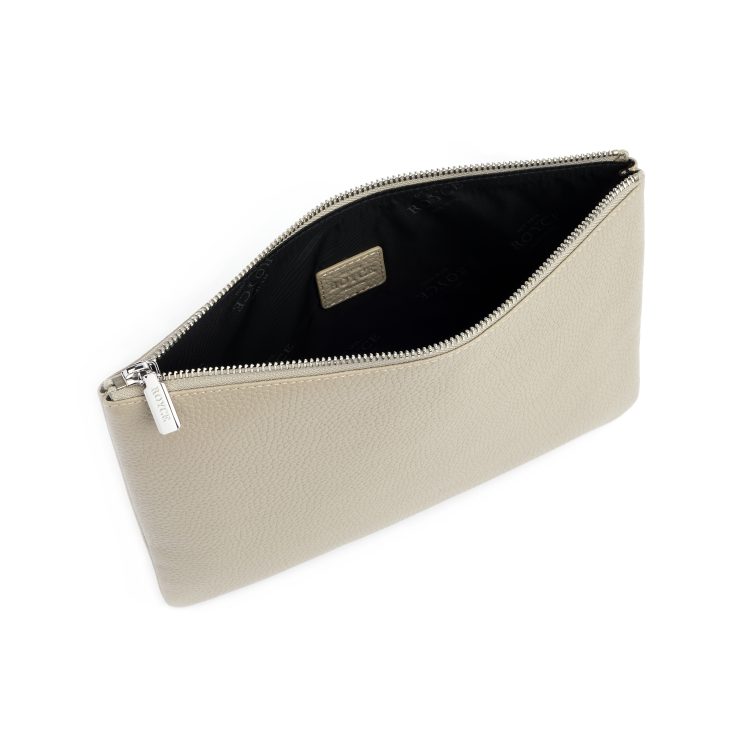 Large Travel Zippered Pouch, taupe