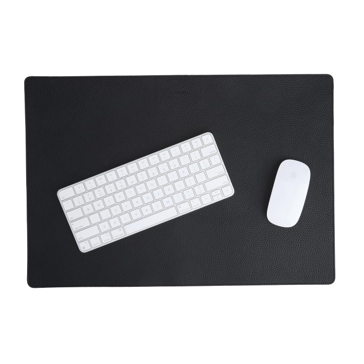 Desk Pad Blotter with Cable Loop, black