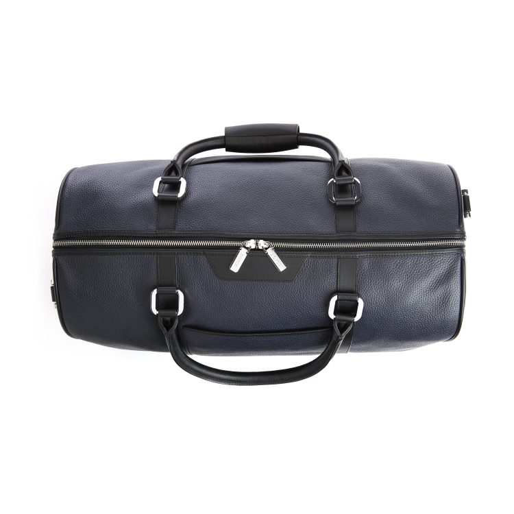 Expandable Weekender Duffel Bag with Suitcase Sleeve, blue