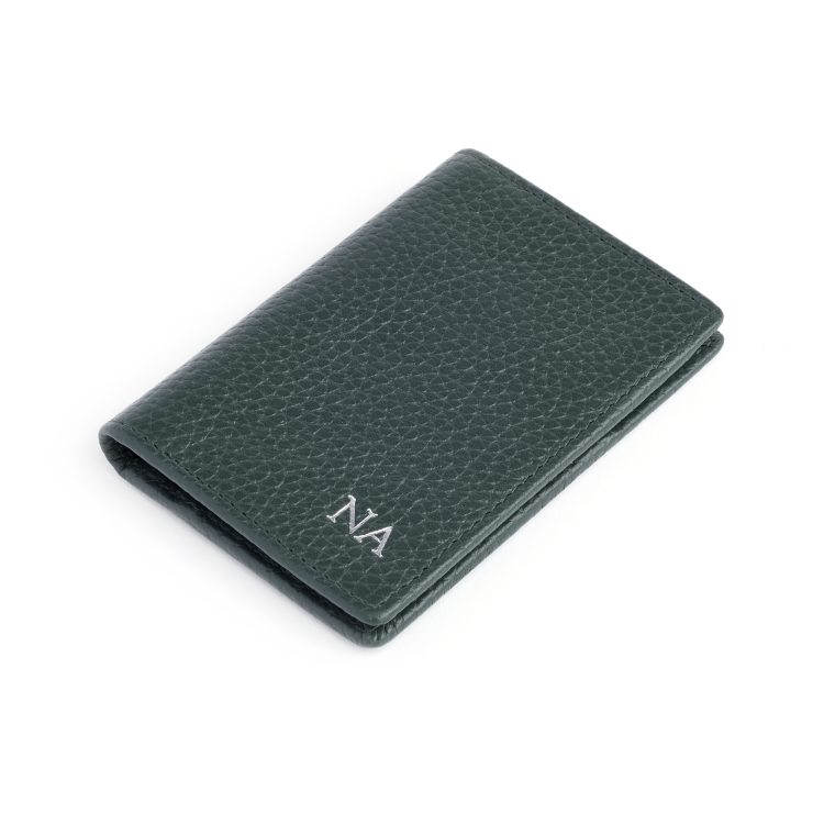 RFID Blocking Vertical Card Wallet, dark-green