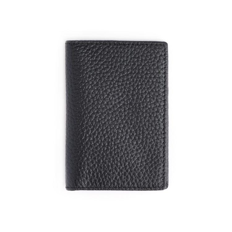 RFID Blocking Vertical Card Wallet, black-pebble