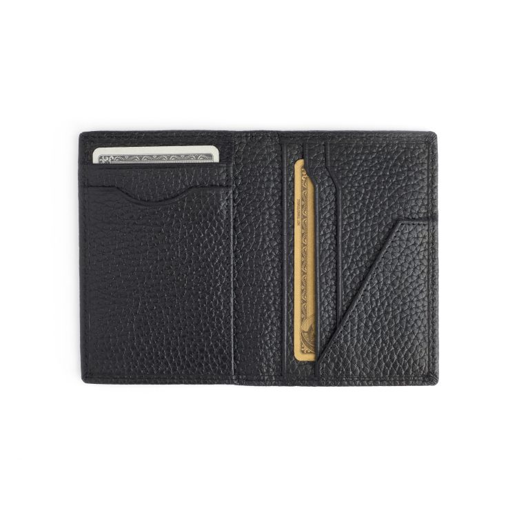 RFID Blocking Vertical Card Wallet, black-pebble