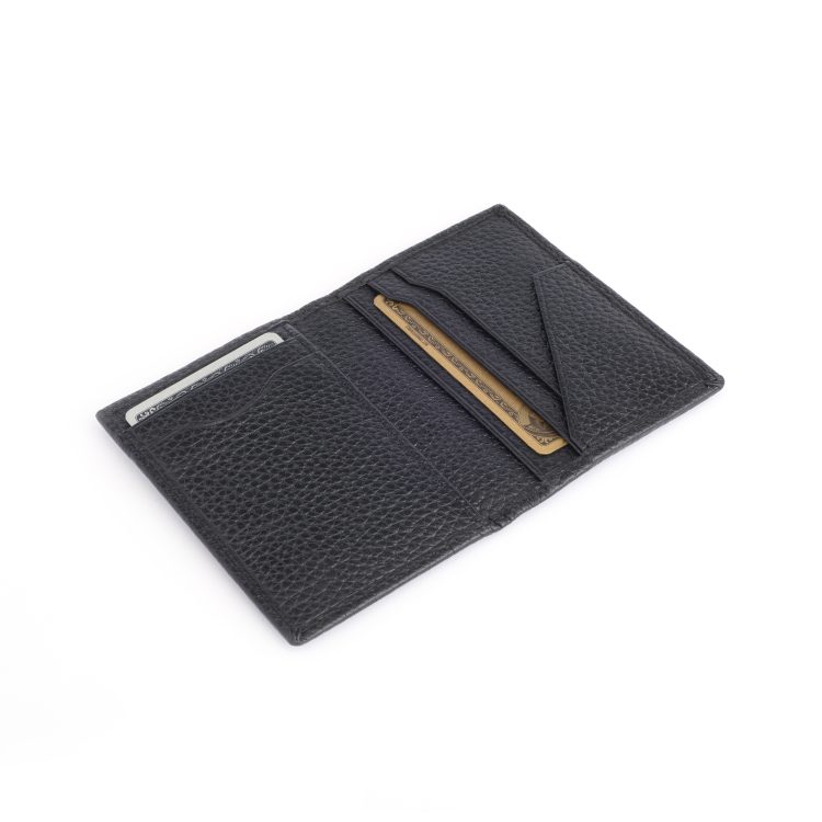 RFID Blocking Vertical Card Wallet, black-pebble