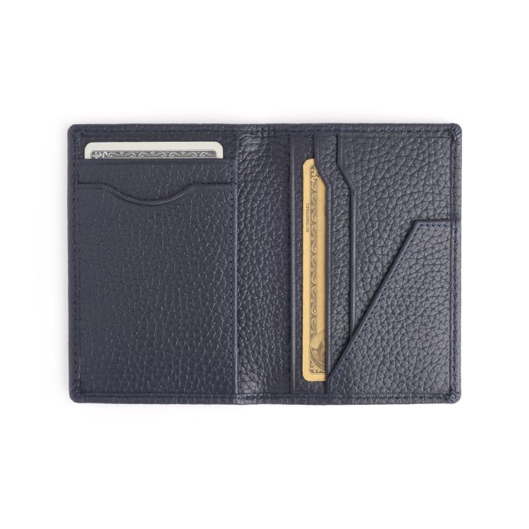 RFID Blocking Vertical Card Wallet, blue-pebble