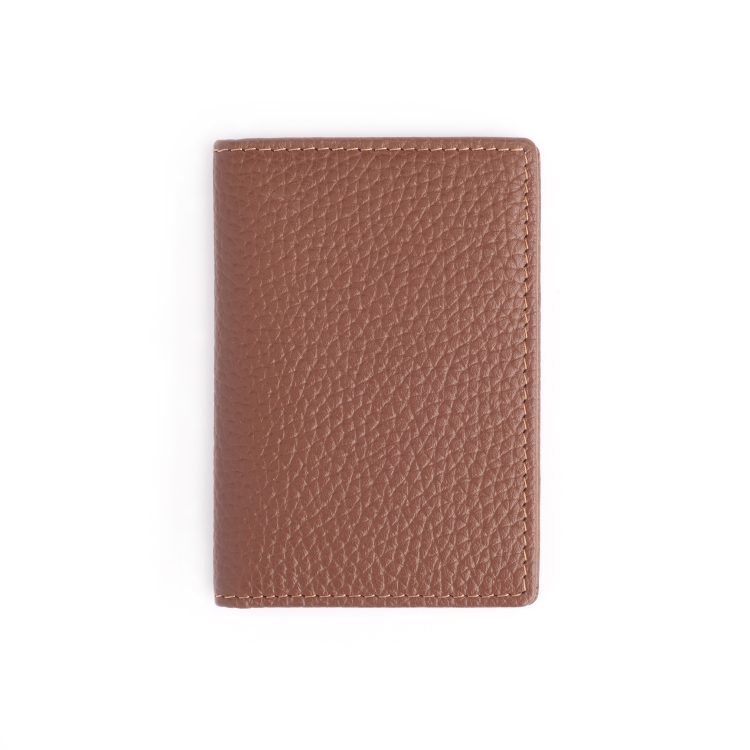 RFID Blocking Vertical Card Wallet, tan-pebble