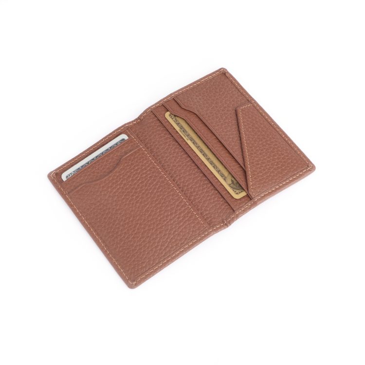 RFID Blocking Vertical Card Wallet, tan-pebble