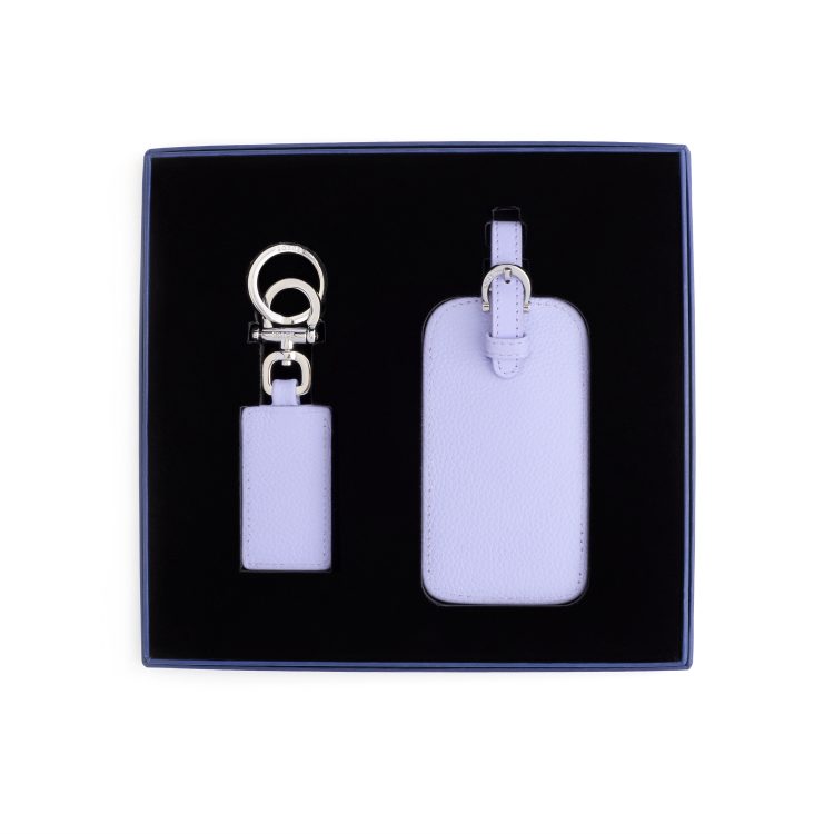 Luggage Tag and Key Chain Gift Set, lavender-pebble