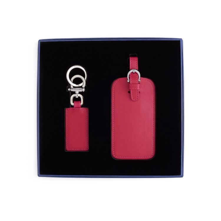 Luggage Tag and Key Chain Gift Set, magenta