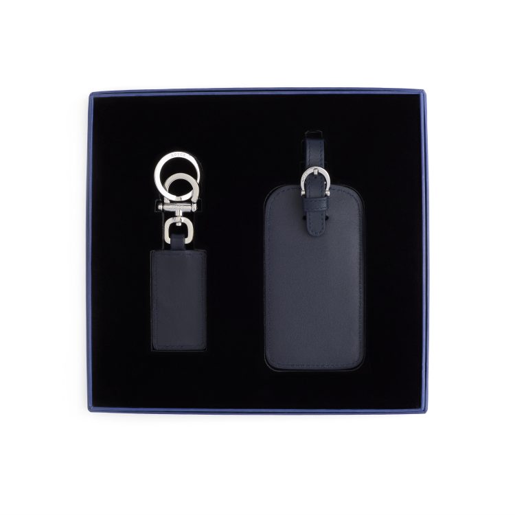 Luggage Tag and Key Chain Gift Set, blue