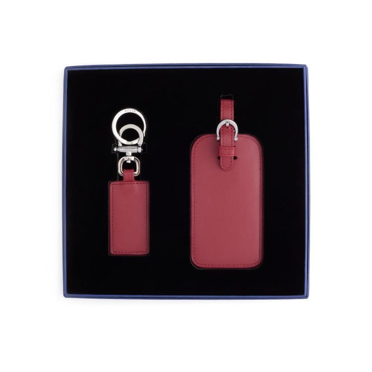 Luggage Tag and Key Chain Gift Set, red