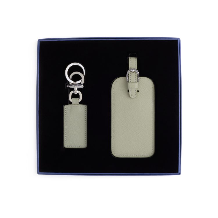 Luggage Tag and Key Chain Gift Set, sage