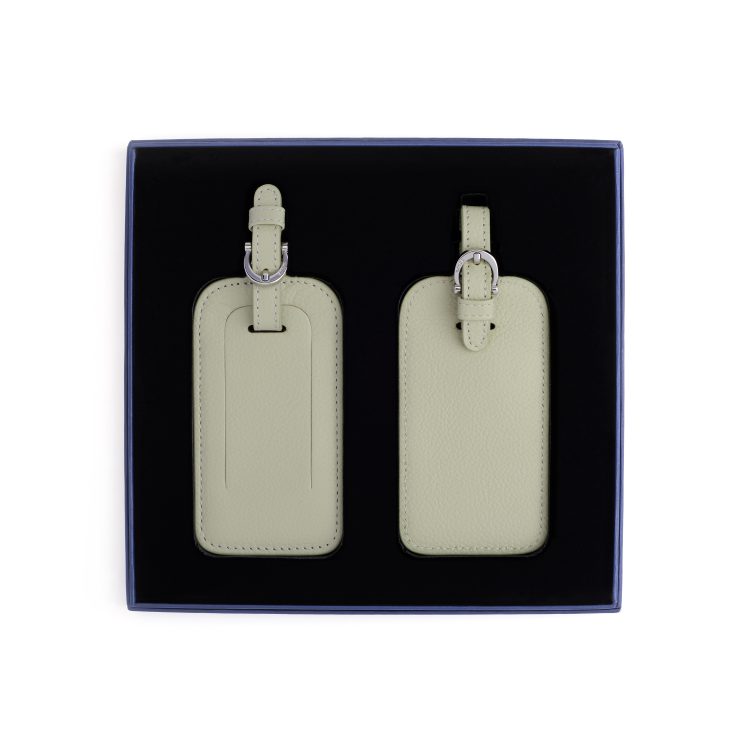 Double Leather Luggage Tag Gift Set, sage