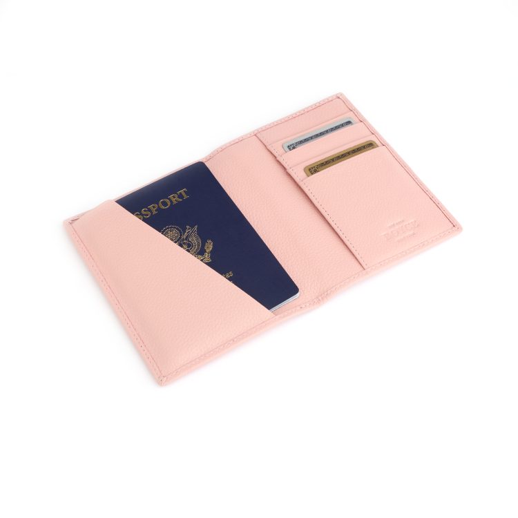 RFID Blocking Passport Travel Organizer, carnation-pink-pebble