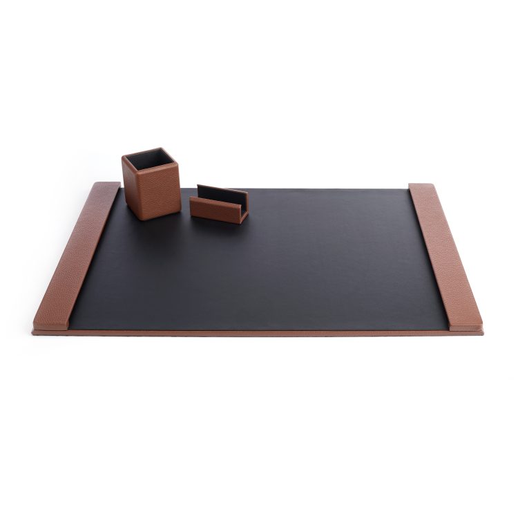 Desk Set: Blotter, Pencil Cup and Business Card Holder