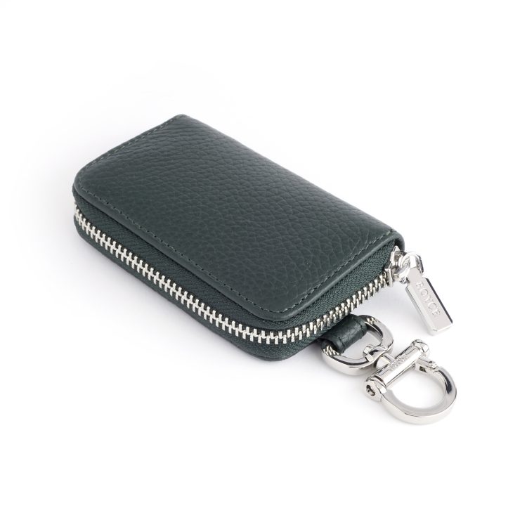 Zip-Around Leather Fob Case, dark-green