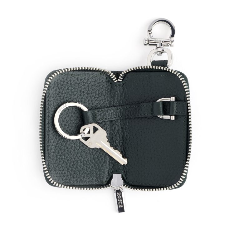 Zip-Around Leather Fob Case, dark-green