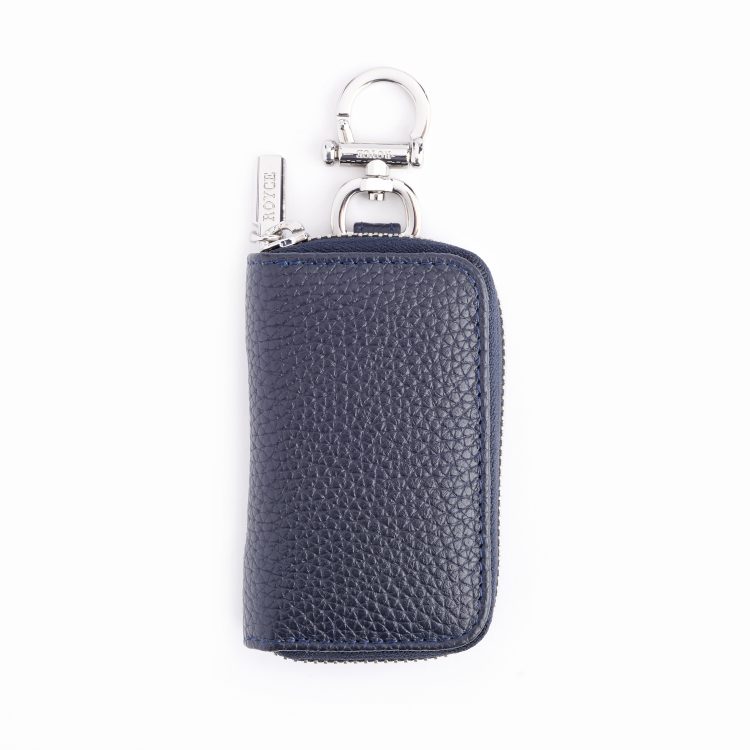 Zip-Around Leather Fob Case, blue