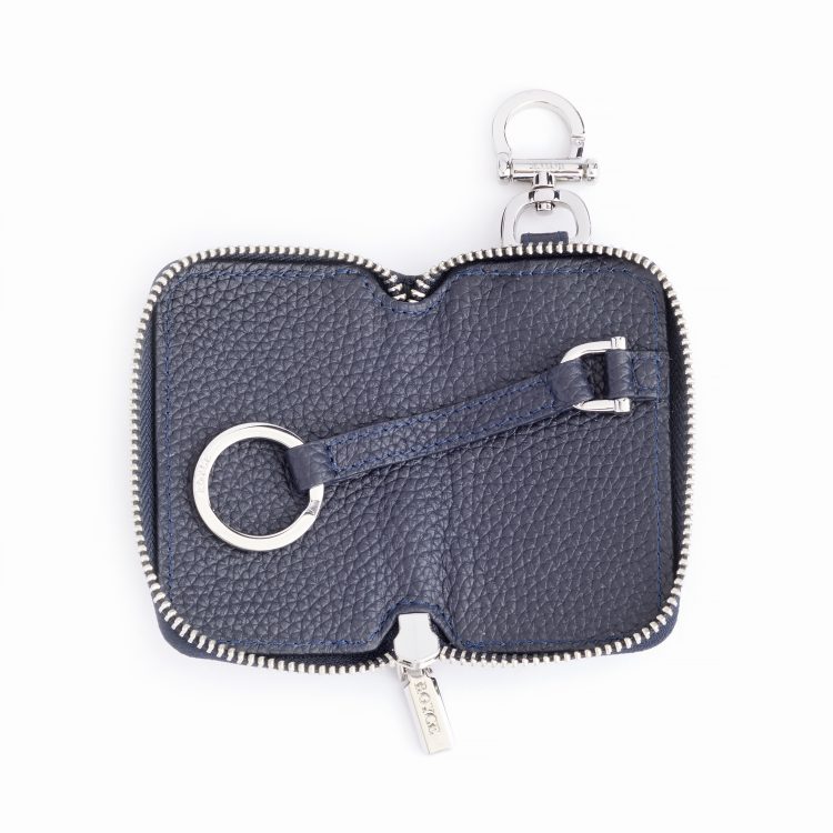 Zip-Around Leather Fob Case, blue